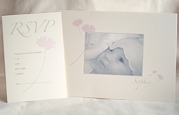 christening invitation bespoke photograph of baby